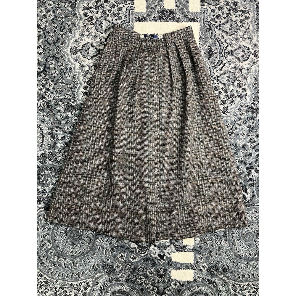 Vintage Polo Ralph Lauren Women’s Brown Tweed Skirt, Sz 8 100% Wool, USA